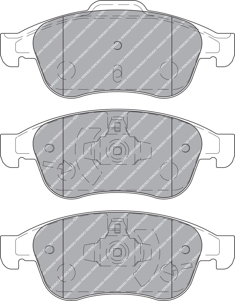 Thumbnail 1 de FERODO Kit pastiglie freni anteriori non predisposto per visualizzazione avviso usura (FDB4180) – compatibilità Renault e Dacia