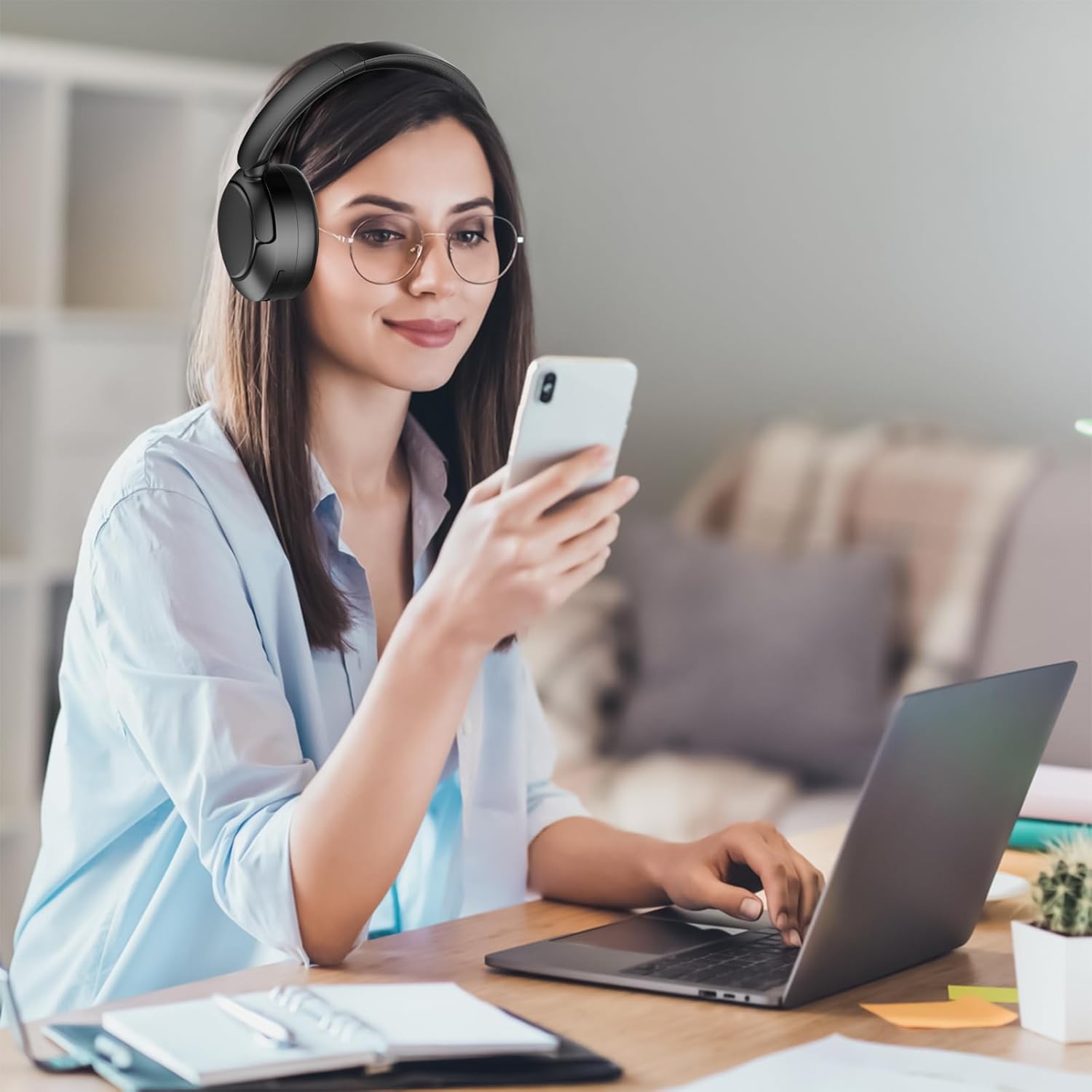 Thumbnail 6 de TIMU Active Noise Cancelling Headphones – 100H Playtime, Wireless Over-Ear