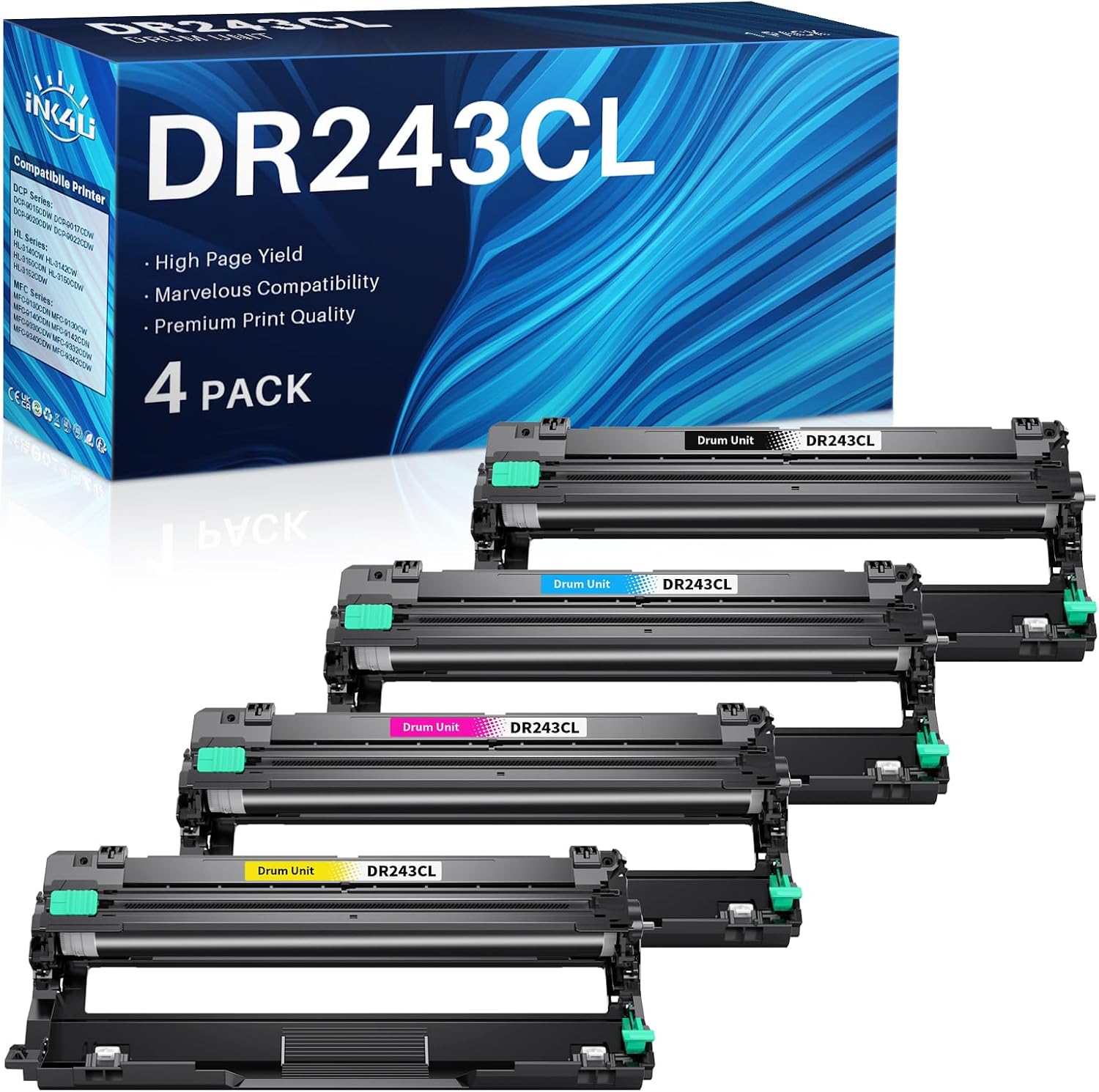 Detalle de INK4U DR243CL (4 pack) tamburi compatibili Brother DR-243CL per DCP-L3510CDW e MFC-L3710CW