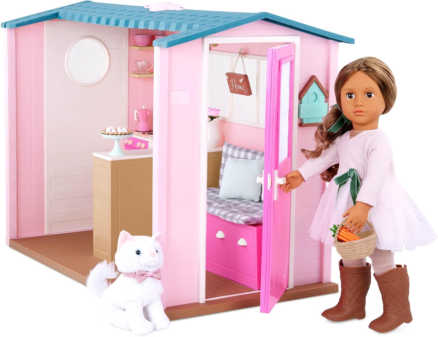 Detalle de Our Generation OG Country House Dollhouse Playset with Animal Sounds, 60 Pieces