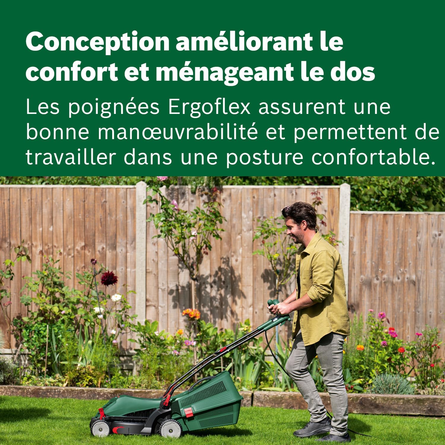 Thumbnail 3 de Bosch UniversalRotak 37-555 : tondeuse à gazon filaire 1 400 W, 37 cm, bac 40 L