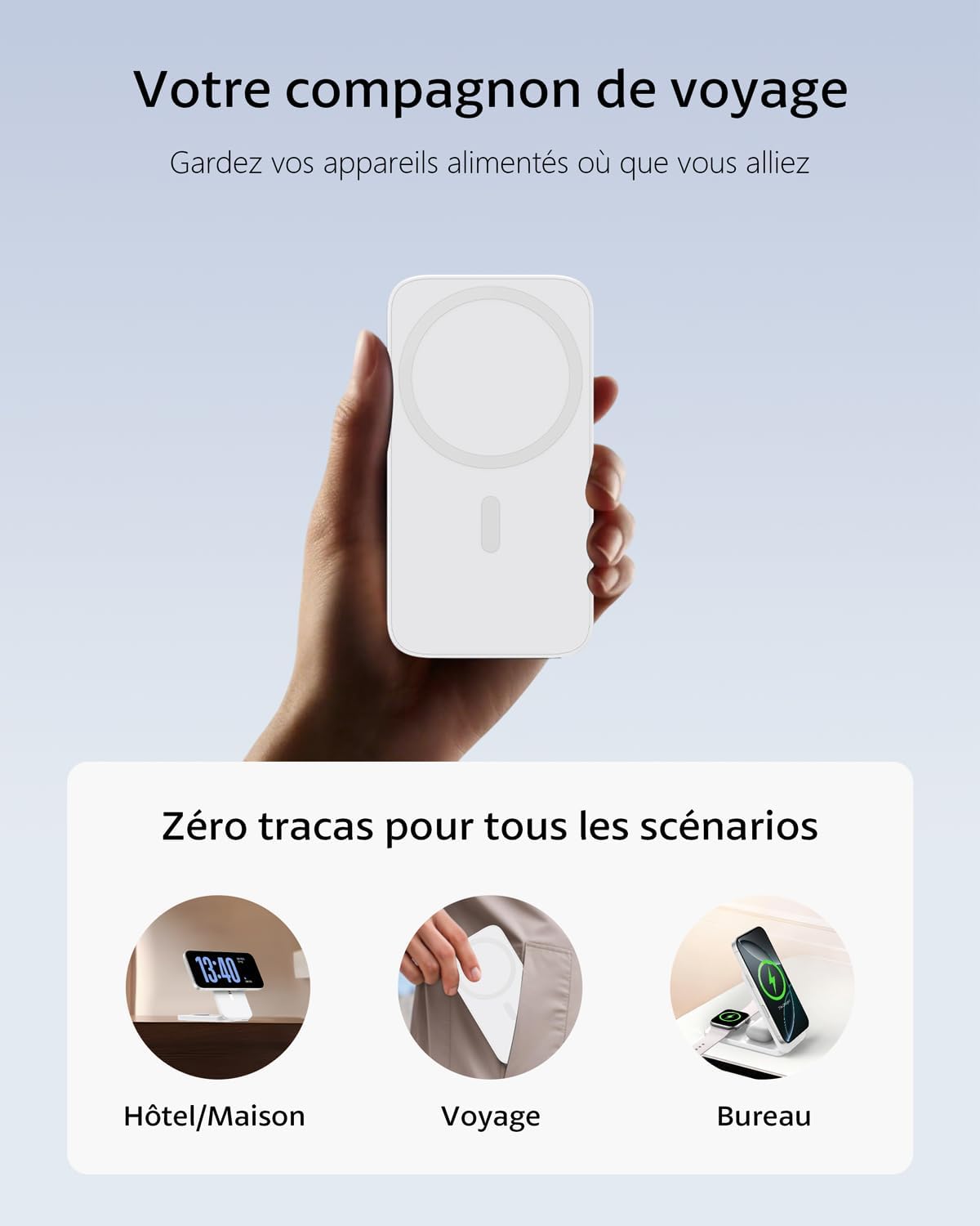 Thumbnail 6 de Chargeur Induction iPhone 3 en 1 XNYAND : station MagSafe compacte pour iPhone, Apple Watch et AirPods