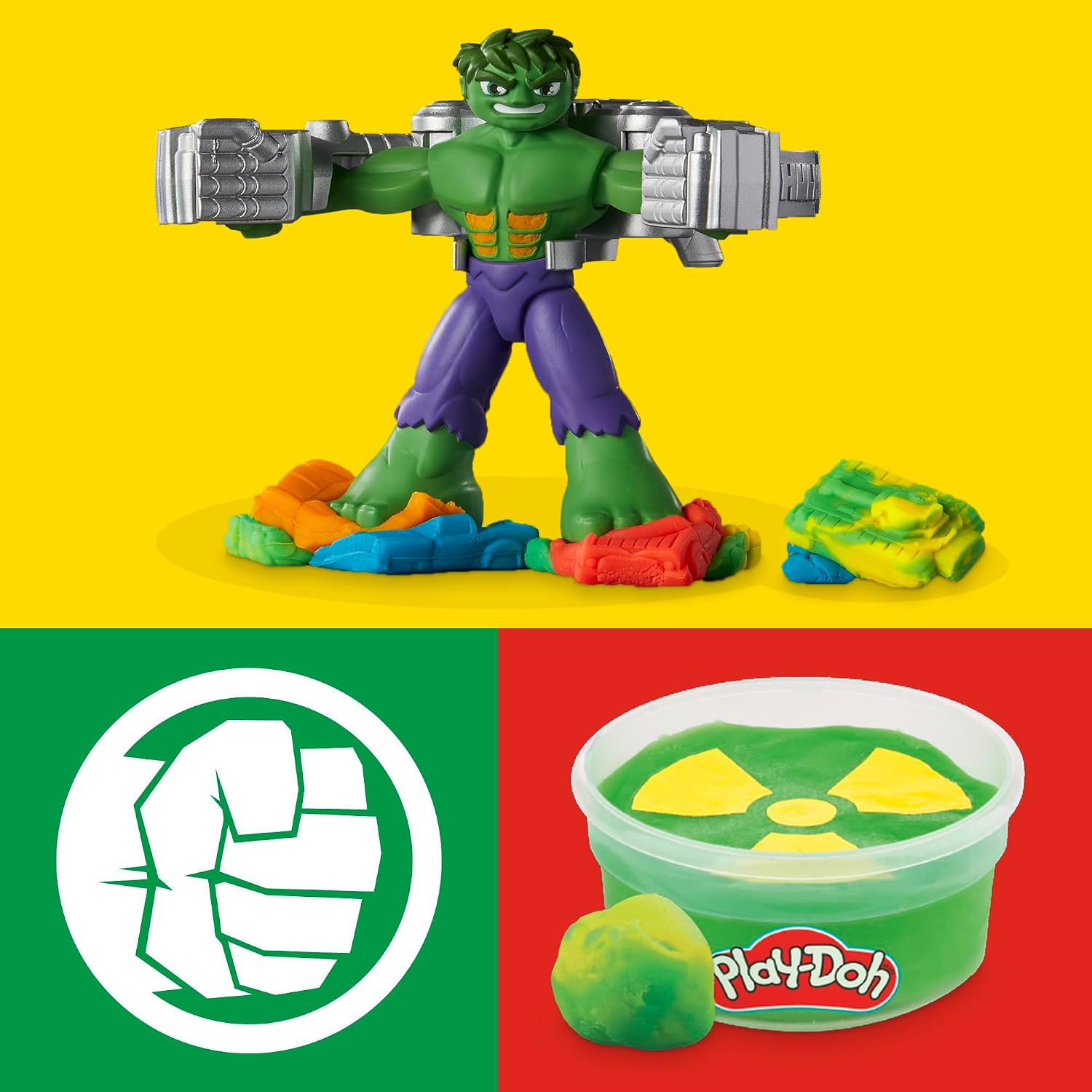 Detalle 2 de Play‑Doh Marvel Distruggi e Schiaccia Hulk 12,7 cm 🎨