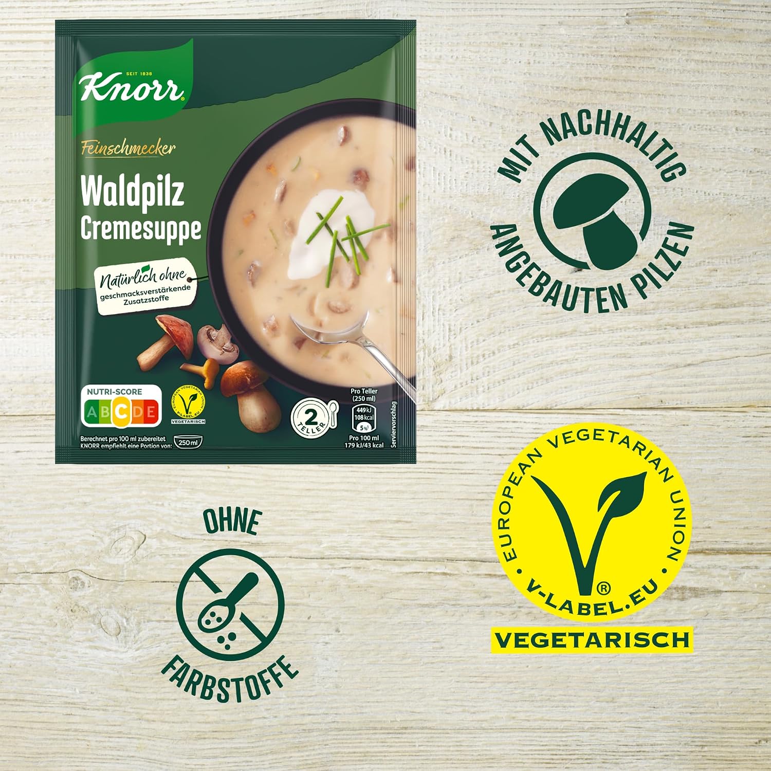 Thumbnail 6 de Knorr Feinschmecker Waldpilz Cremesuppe – cremig, natürliche Pilzaromen ohne Zusatzstoffe