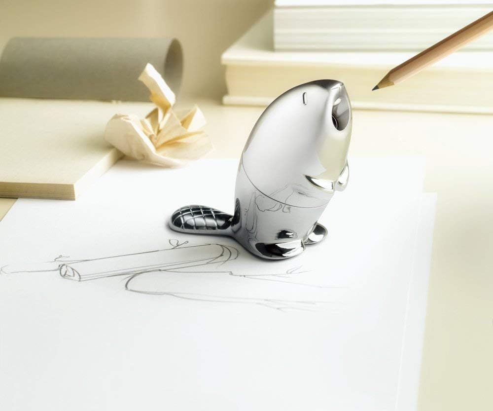 Detalle 2 de Alessi RT02 Kastor Temperamatite, Zama Cromata – design di Rodrigo Torres