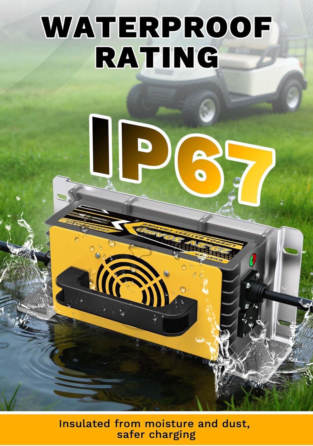 Thumbnail 3 de Caricabatterie al litio 29,2V 30A per LiFePO4 24V (25,6V) con spina Anderson – telaio leggero, raffreddamento a vortice e protezioni intelligenti