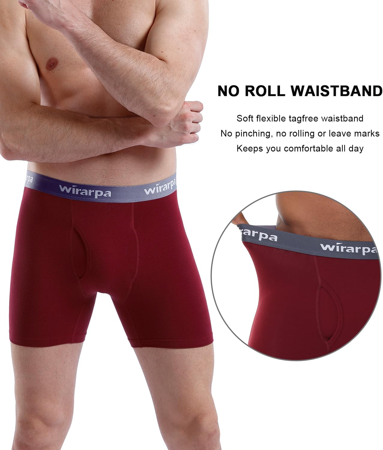 Thumbnail 3 de wirarpa Herren-Boxershorts aus Baumwolle (95% Baumwolle/5% Elastan), 4er-Pack mit Eingriff