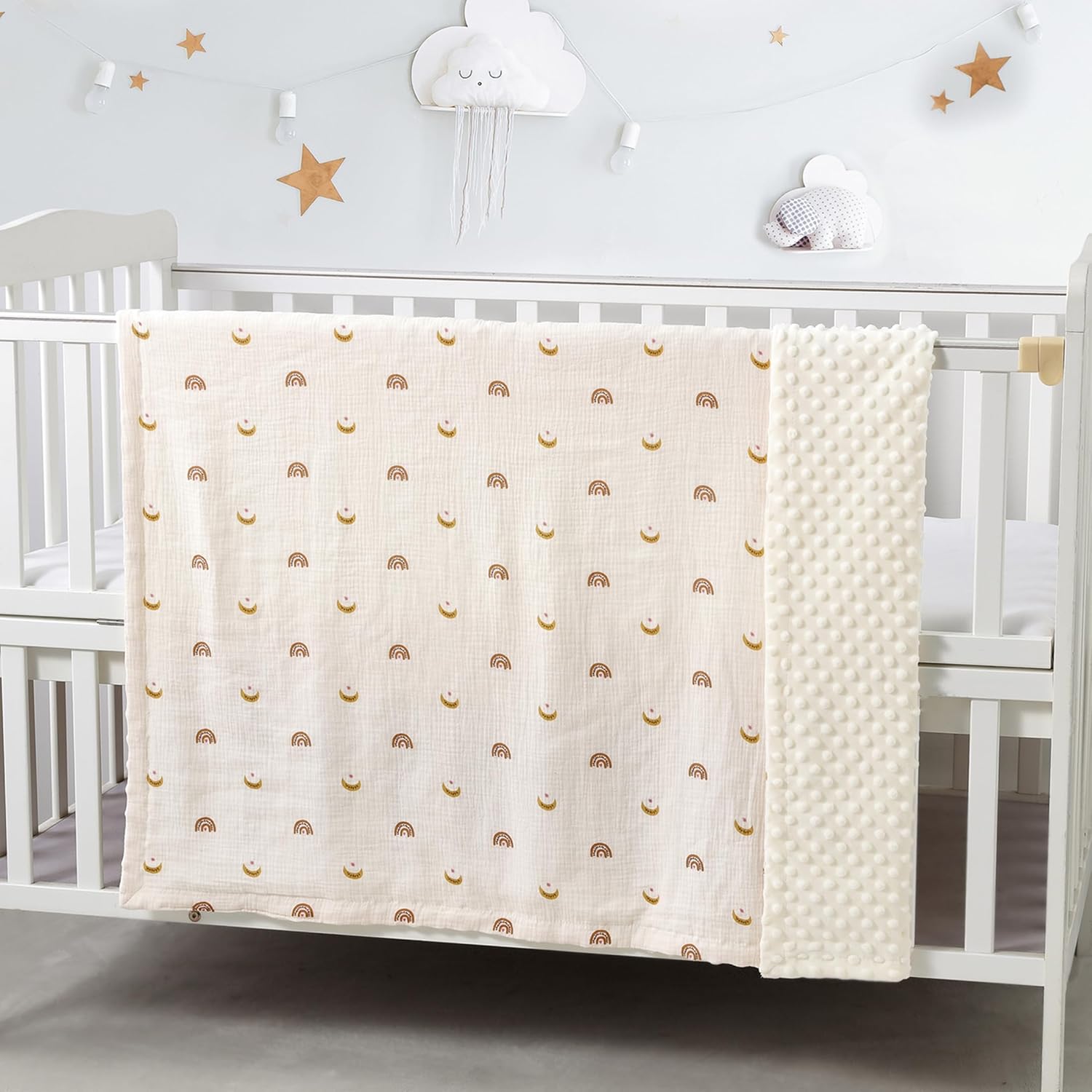 Thumbnail 1 de CREVENT Organic Muslin Cotton Baby Blanket for Newborns – Moon 75x100cm