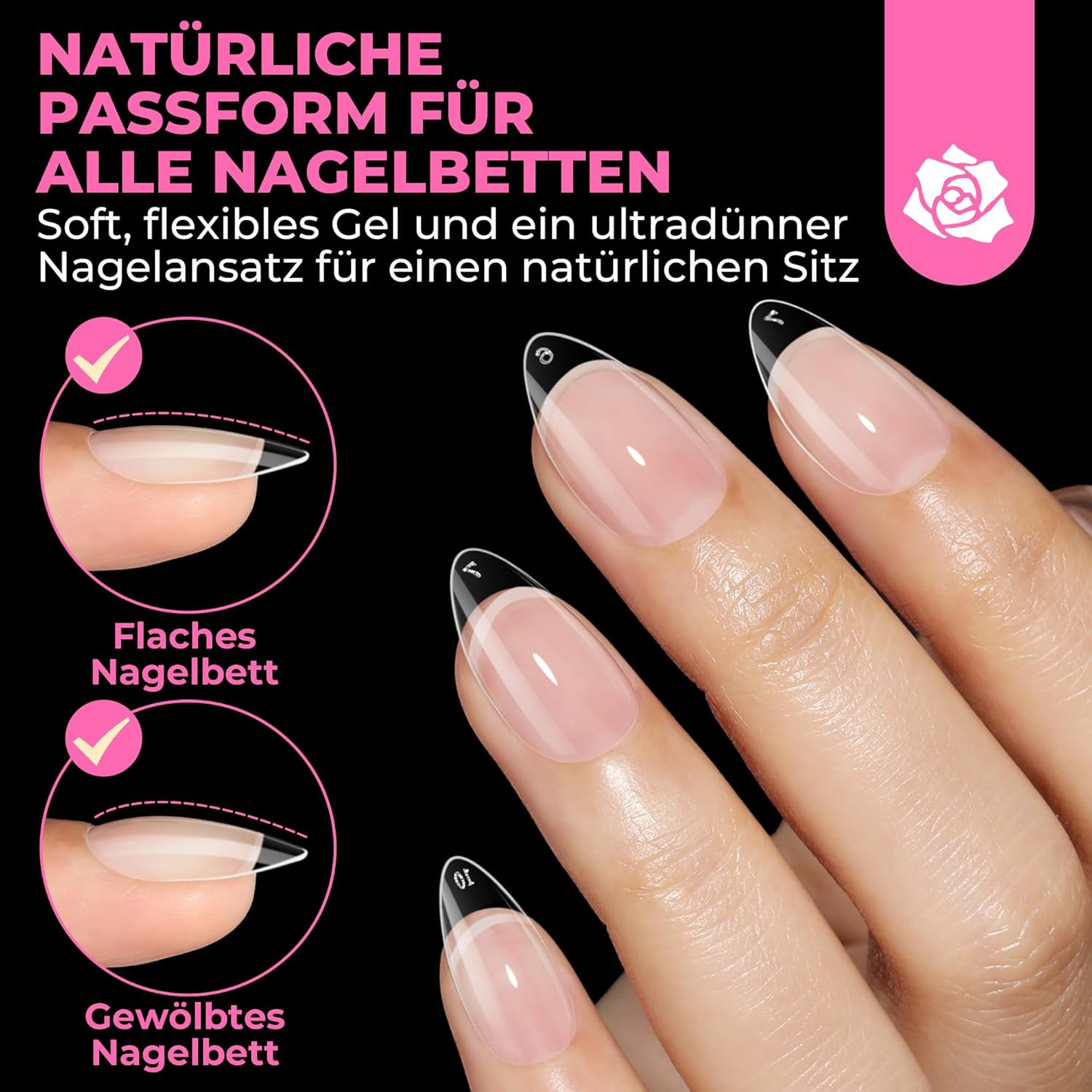 Thumbnail 3 de UNA GELLA Mandel-Nageltips, 504 Stück ⚙