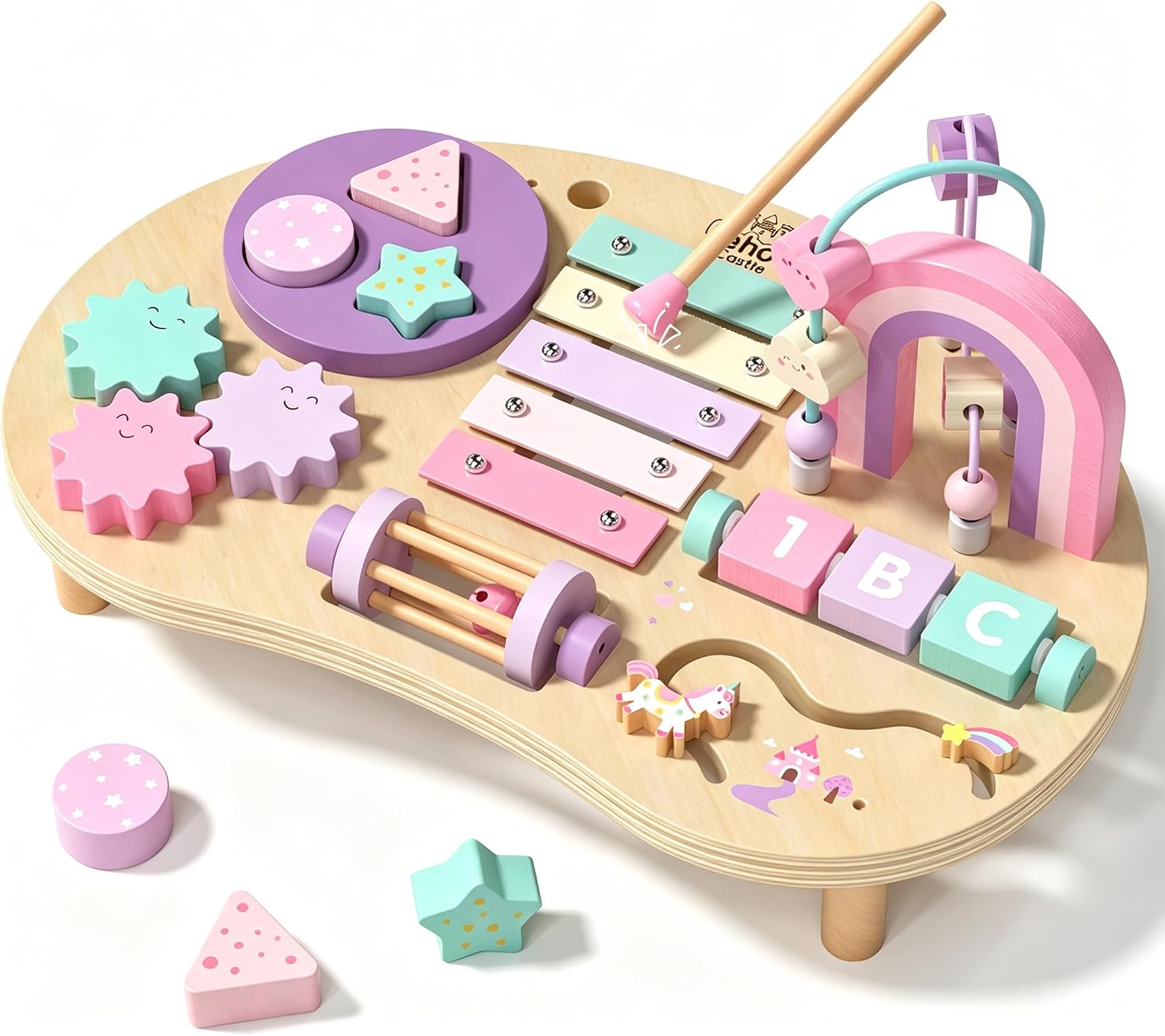 Detalle de Lehoo Castle Wooden Activity Table, 7-in-1