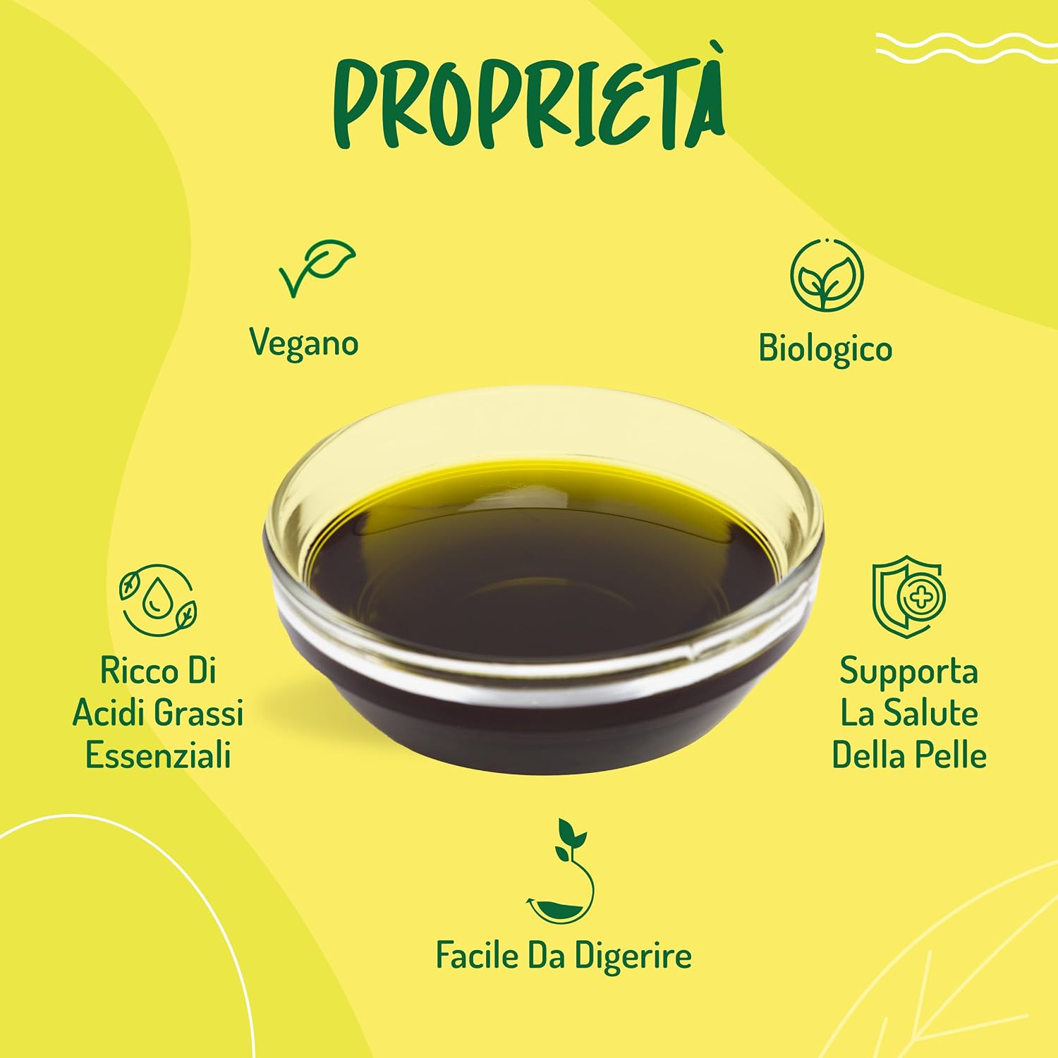 Detalle 2 de Olio di Canapa Alimentare e Biologico - 250ml, spremuto a freddo