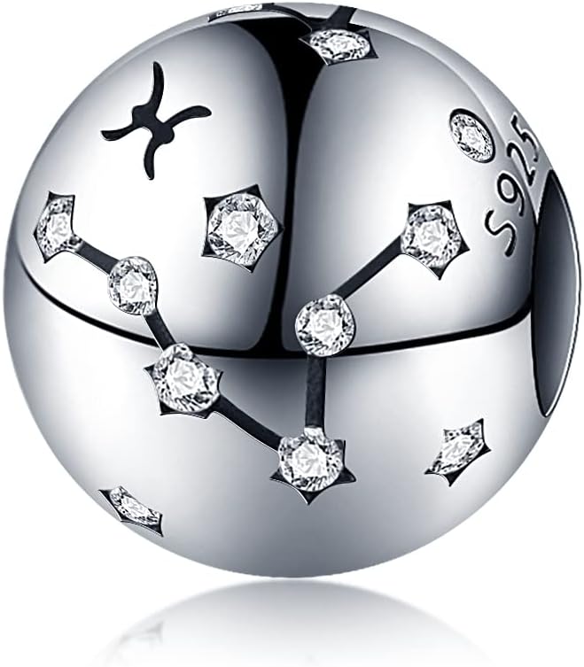 Thumbnail 5 de CQWVB Damen Charm Anhänger Sternzeichen aus 925 Sterling Silber (12 Sternbilder) – passend für europäische Armbänder & Ketten