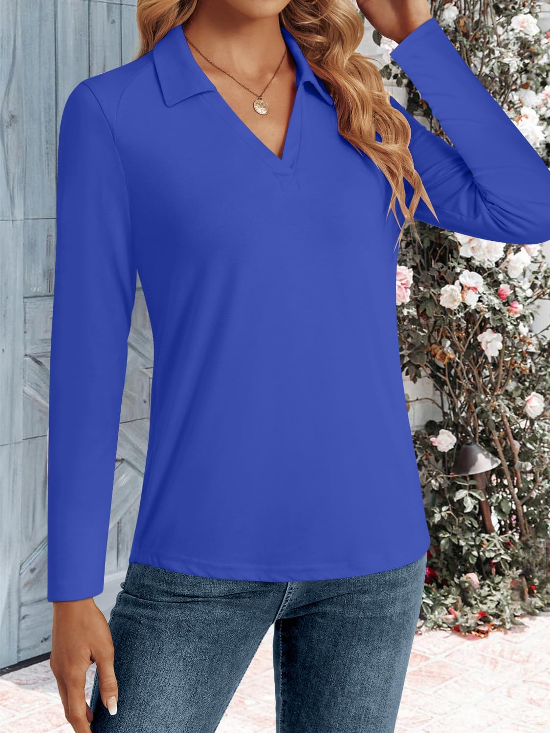 Detalle 2 de LYHIPSS V-Neck Polo Top, 3/4 Sleeves