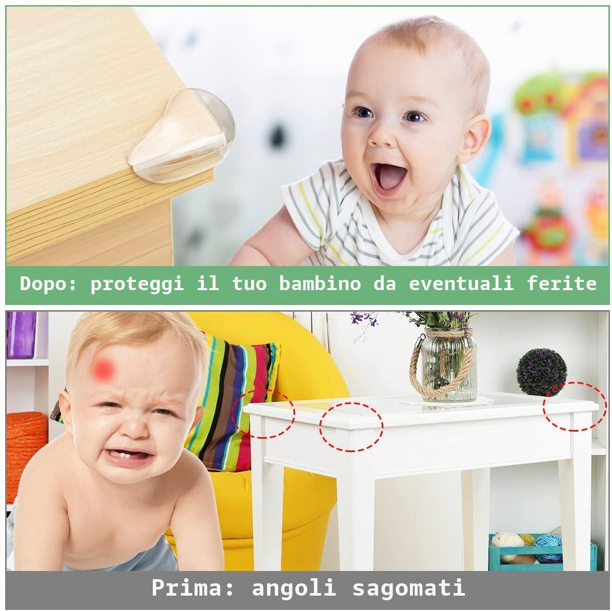 Thumbnail 2 de Vicloon Protezione Angoli, 24 Pezzi Paraspigoli per Bambini – protezioni trasparenti a forma di goccia