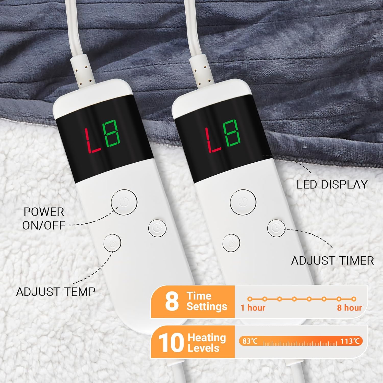 Detalle 2 de DANENOSA Electric Heated Blanket 84x90