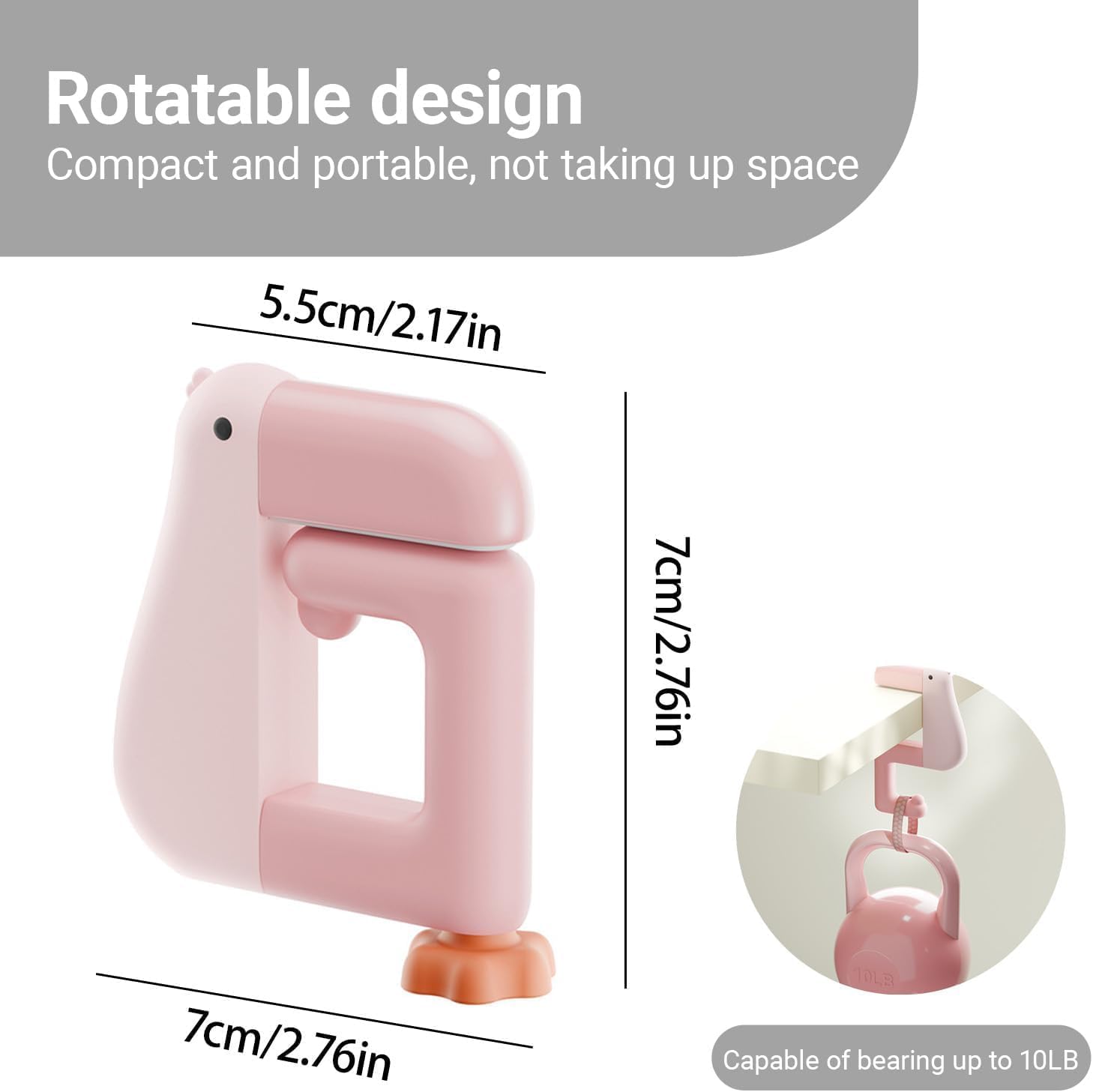 Thumbnail 1 de Duck-Shaped Table Hook 3pcs