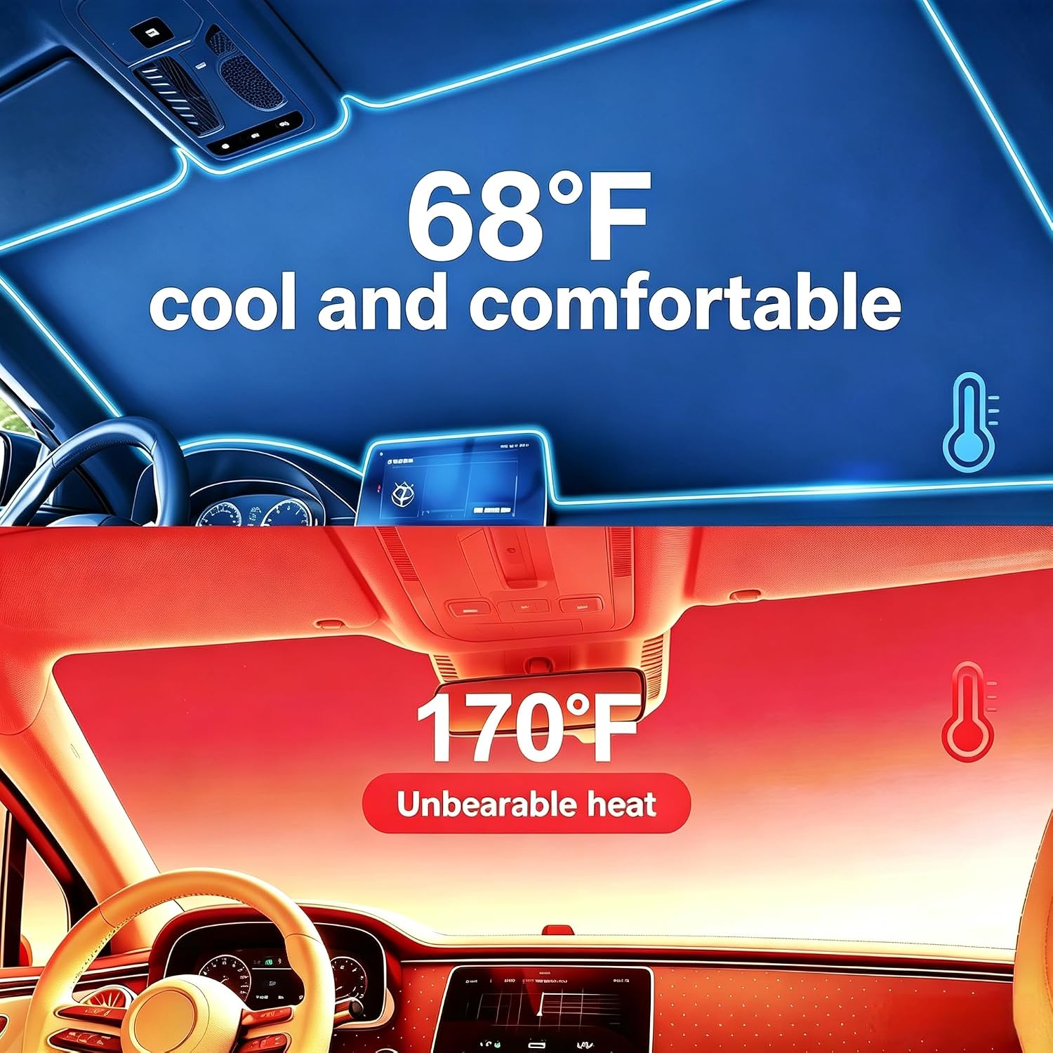 Detalle 1 de Car Windshield Sun Shade Umbrella 55" x 31