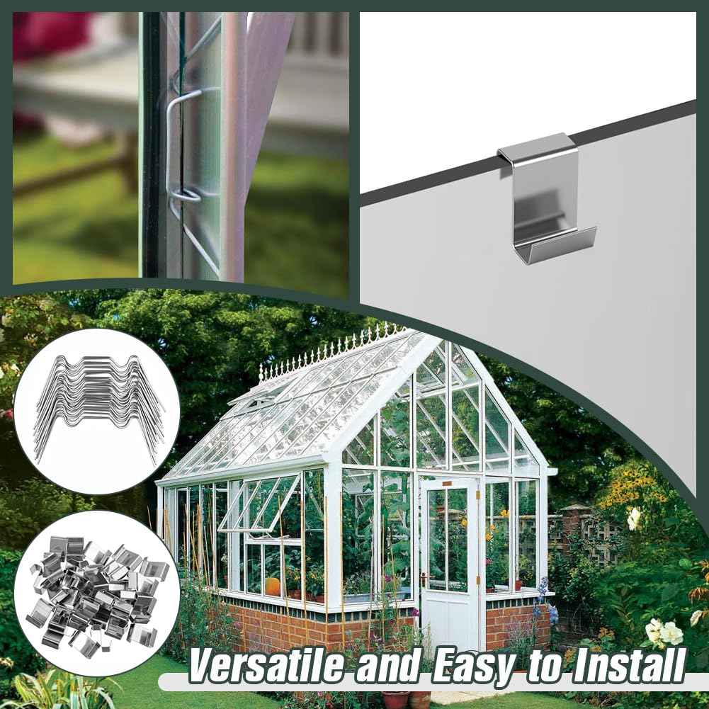 Detalle 1 de OFFCUP 6018520 Greenhouse Clips, 304 Stainless Steel, 150-Piece W and Z Set