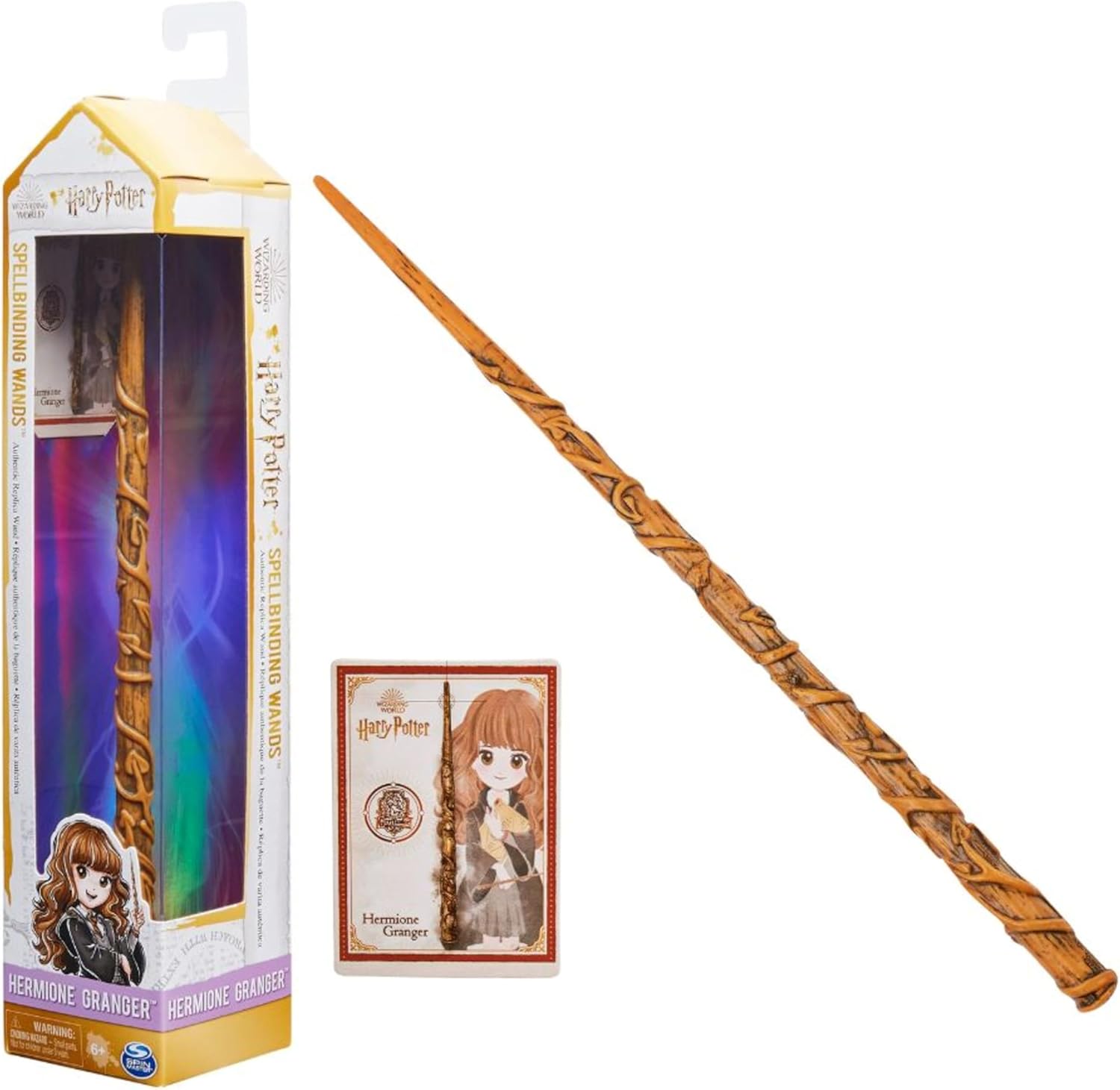 Detalle de Bacchetta degli Incantesimi di Hermione Granger – Wizarding World, 30,5 cm con Carta Incantesimo