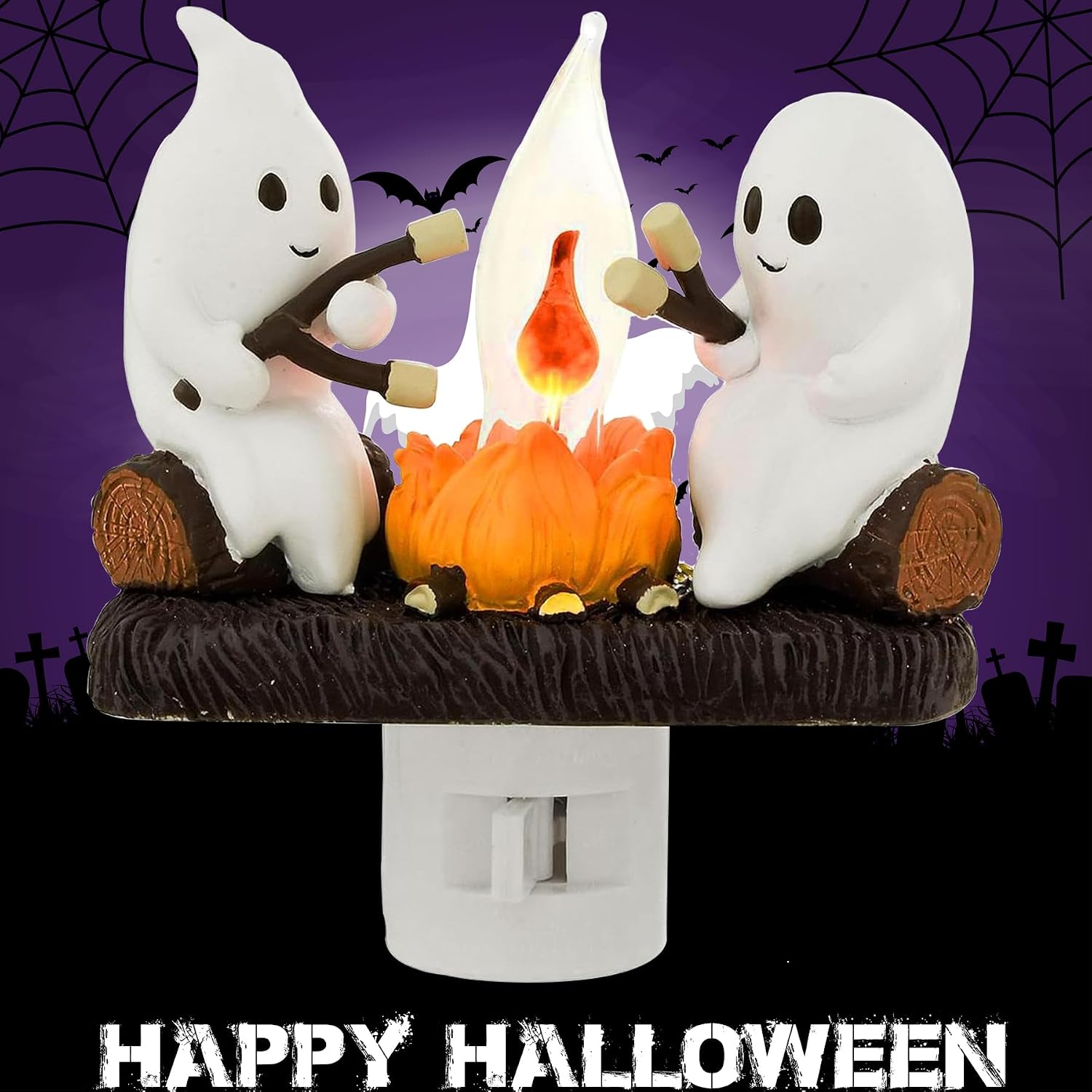 Detalle 2 de MXXT HGCFL001 Halloween Ghost Campfire Plug-In LED Night Light, Purple