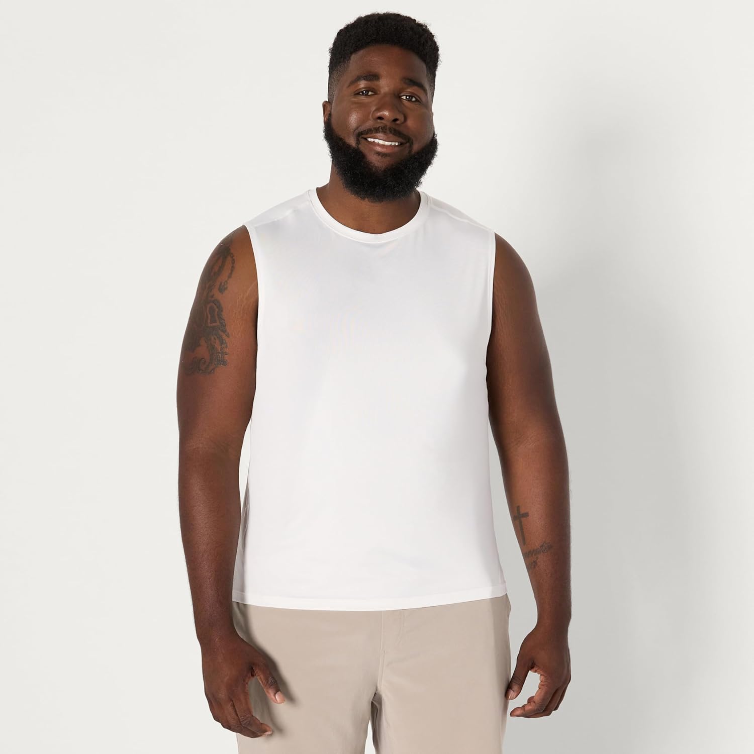 Detalle de Amazon Essentials Men's Active Quick Dry Tech Stretch Lightweight Sleeveless Muscle Shirt