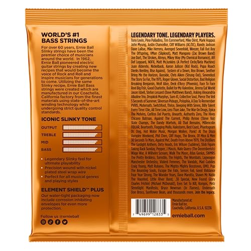 Detalle 2 de Ernie Ball Hybrid Slinky - Cuerdas para bajo eléctrico 45-105 | Encordado níquel