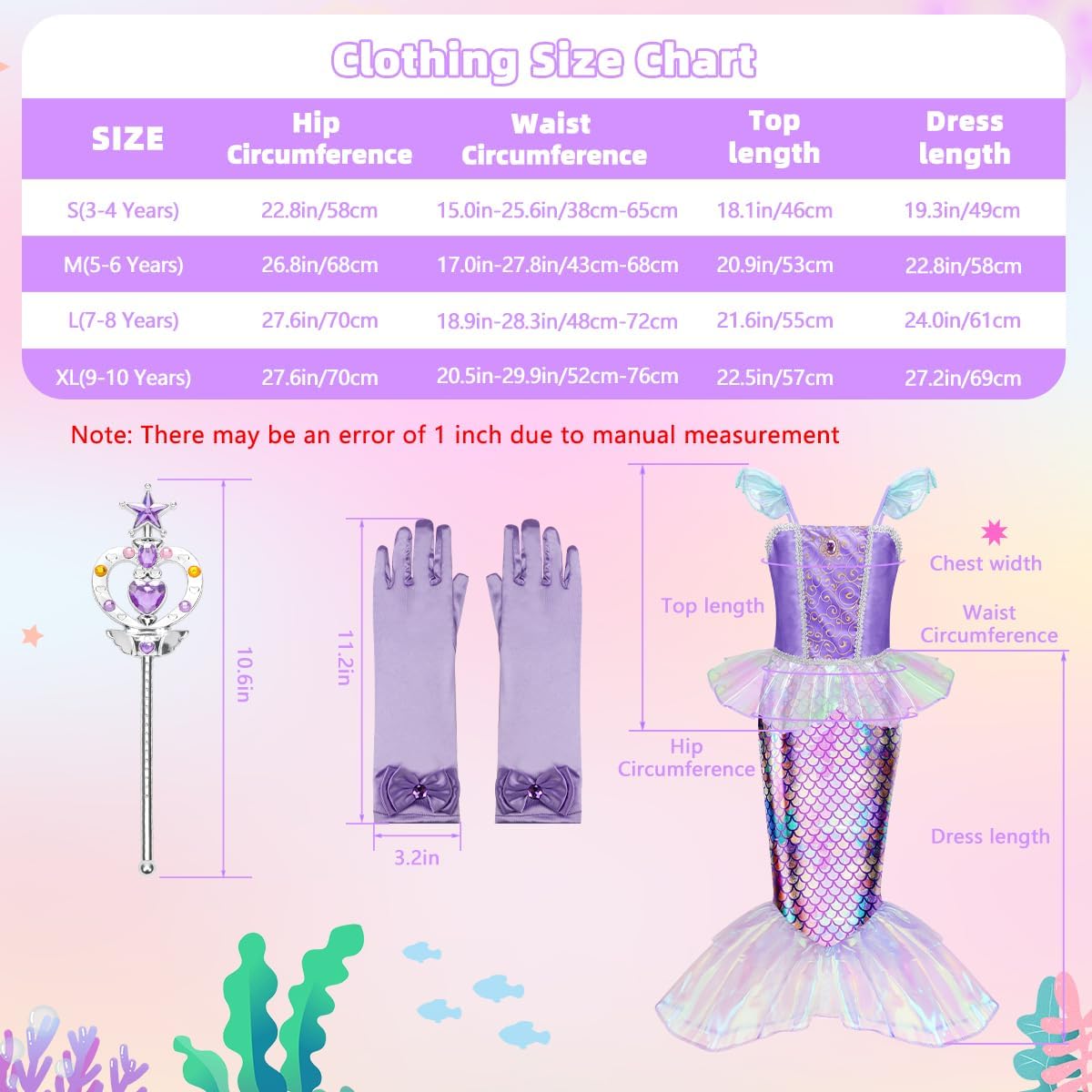 Thumbnail 3 de MELAND Mermaid Costume Kids