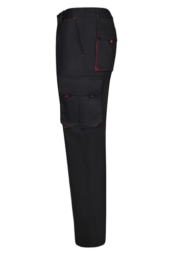 Thumbnail 1 de VELILLA 103004 Pantalón de Trabajo – Negro y Rojo, Talla 44