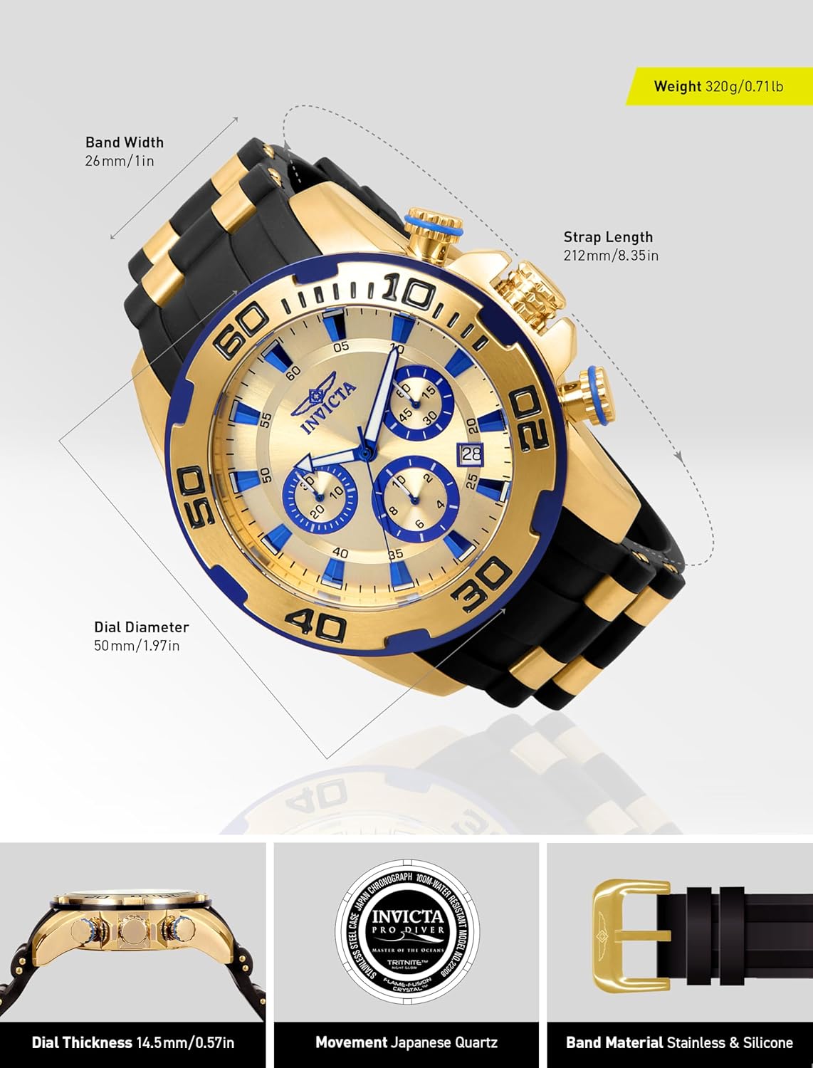 Detalle 1 de Invicta 22308 orologio Pro Diver