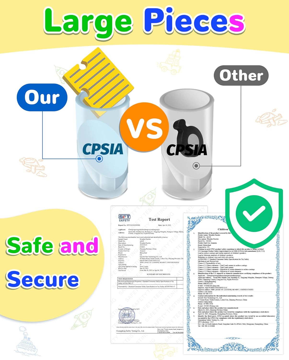 Thumbnail 4 de Yetonamr Wooden Vehicle Puzzle Set 6 pieces