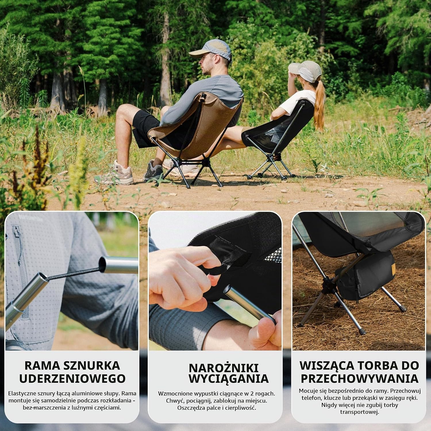 Thumbnail 6 de Naturehike YL01 składane krzesło kempingowe, 878 g, Oxford 600D, czarne