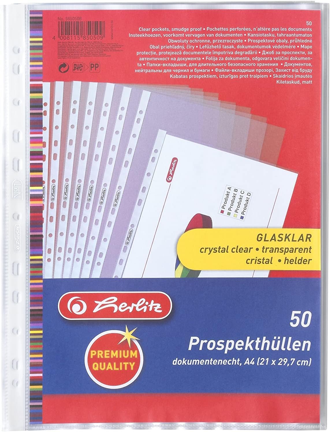 Thumbnail 3 de Herlitz 5824008 Prospekthüllen A4 0,06 mm, 100 Stück 📄