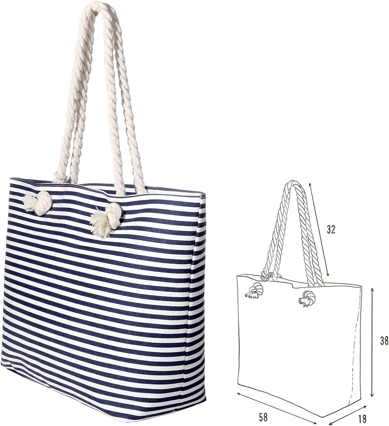 Detalle 2 de MASADA Grande borsa da spiaggia idrorepellente 58x38x18 cm