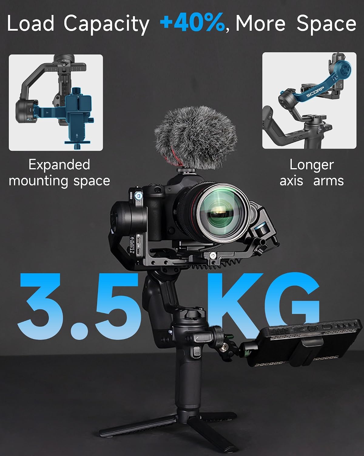 Thumbnail 4 de Feiyutech SCORP 3 Kit gimbal stabiliser with built-in 4.0 AI tracking