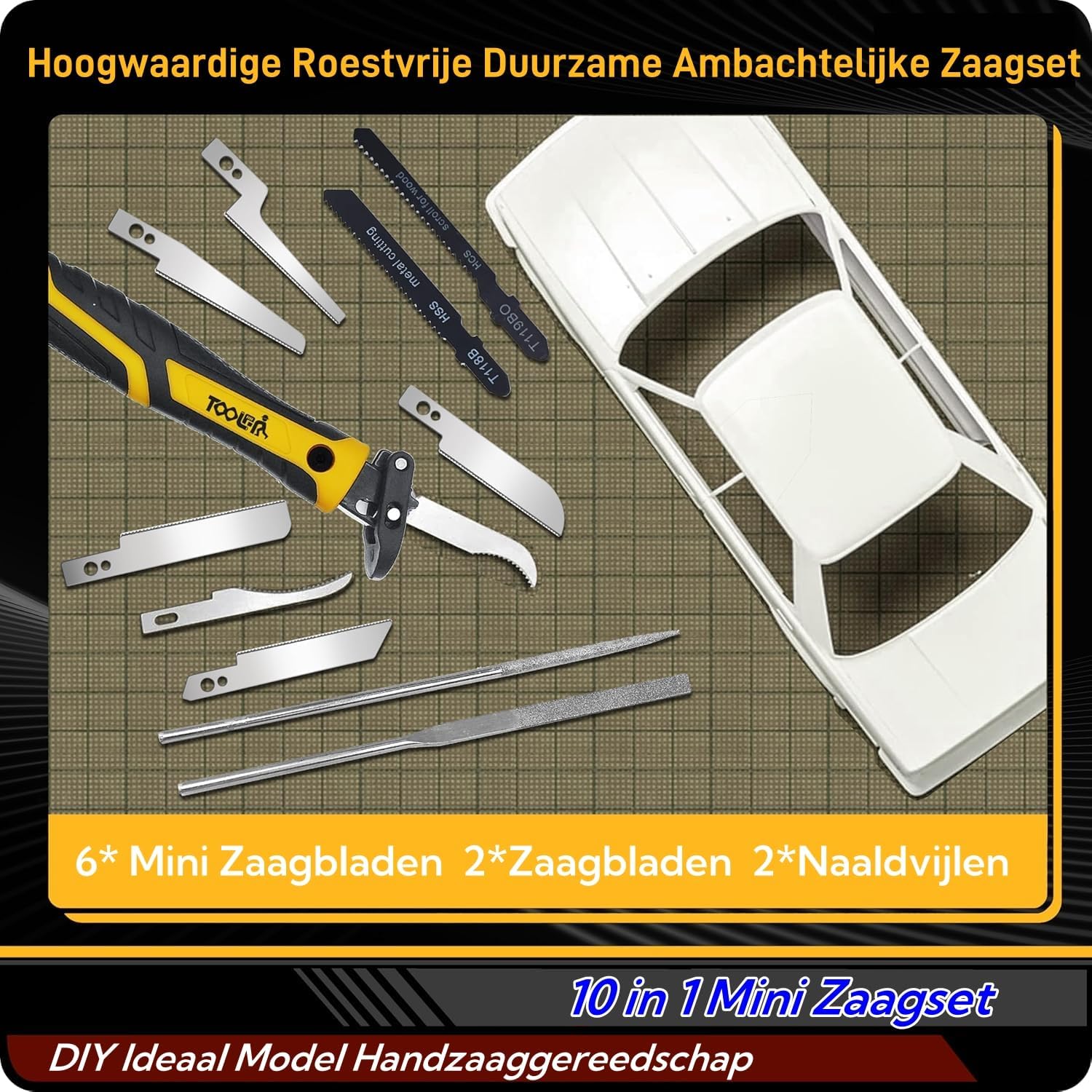 Thumbnail 6 de Magicbox 3DE-xiaoshouju modelbouwzaagset 10-in-1 met 8 zaagbladen en 2 vijlen