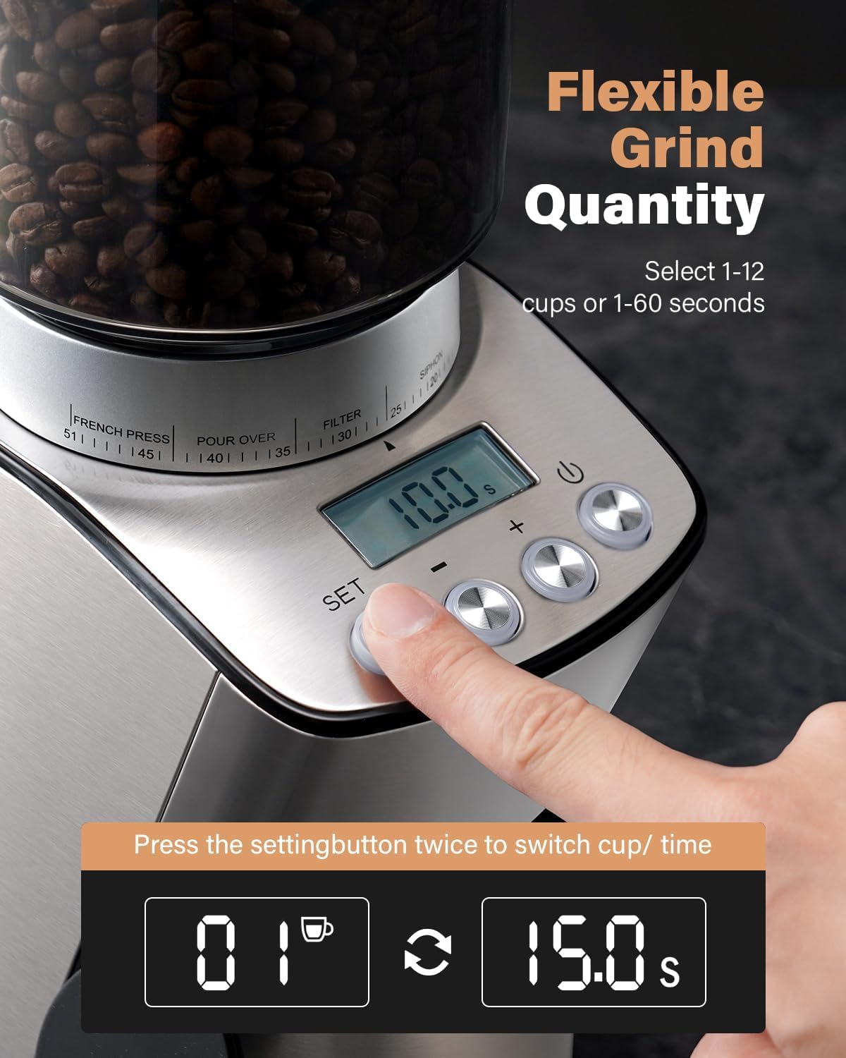 Thumbnail 1 de KIDISLE Conical Burr Coffee Grinder Review: Precision Grinding for Home Espresso and More