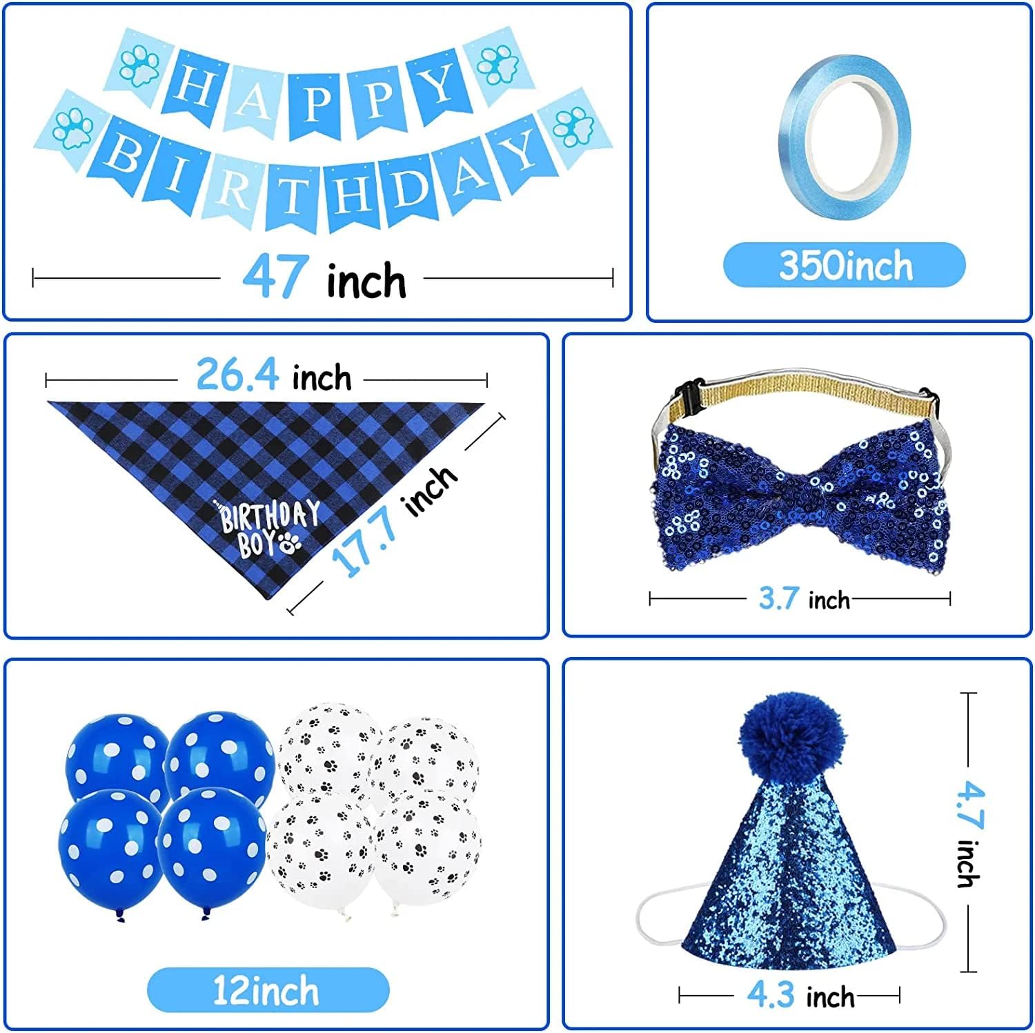 Thumbnail 1 de CHUKCHI Dog Birthday Party Supplies for Pets