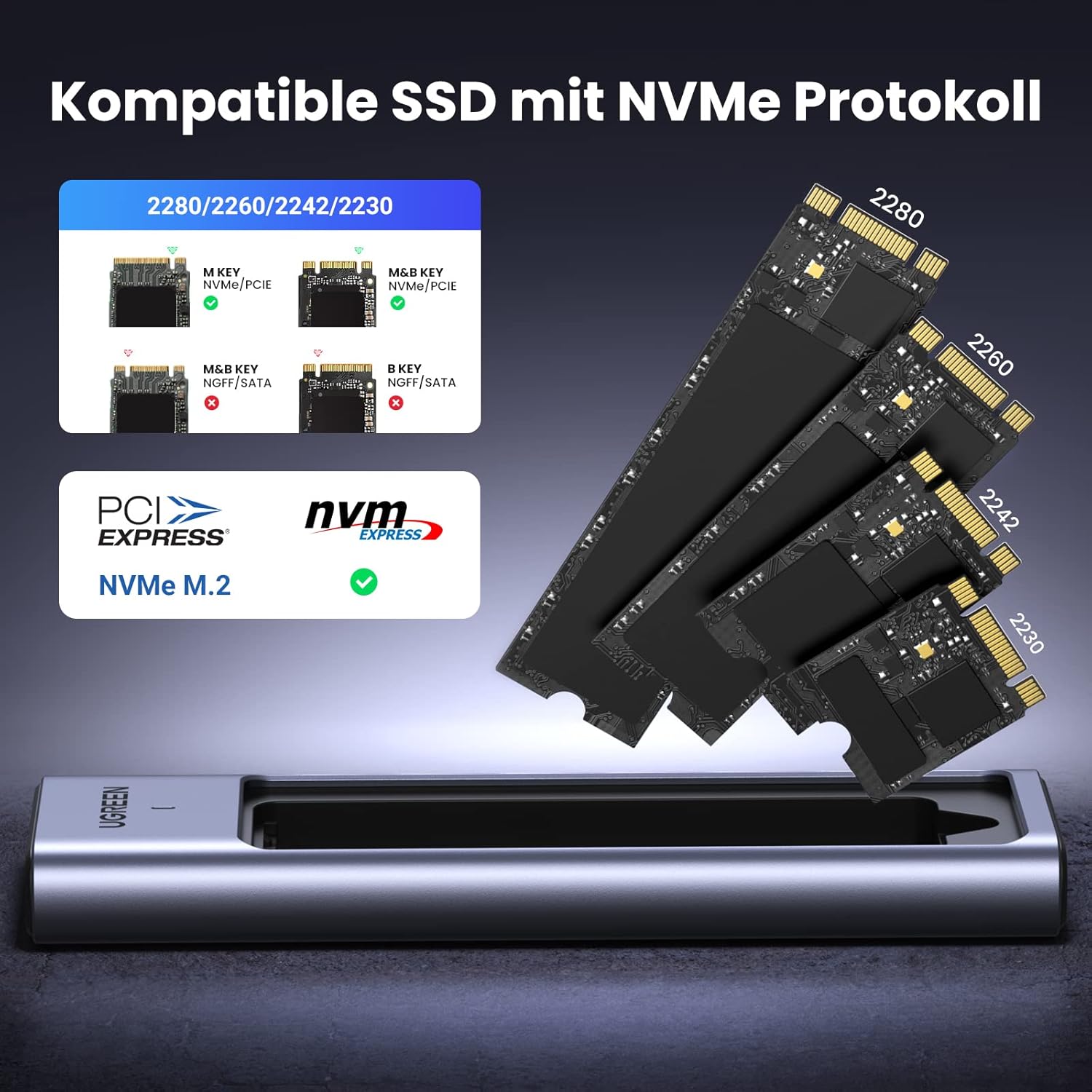 Thumbnail 3 de UGREEN M2 SSD Gehäuse USB 3.2 Gen 2 10 Gbps