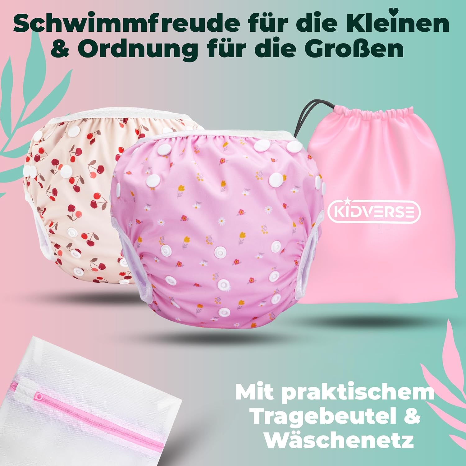 Detalle 2 de KIDVERSE 2er Set Schwimmwindel Baby 0-3 Jahre