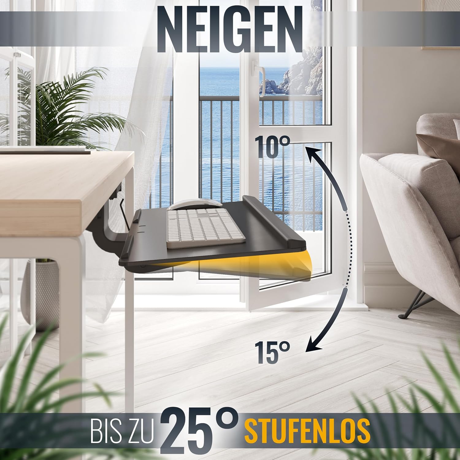 Detalle 2 de RICOO CZ0300 tiroir clavier extensible 440–710 mm