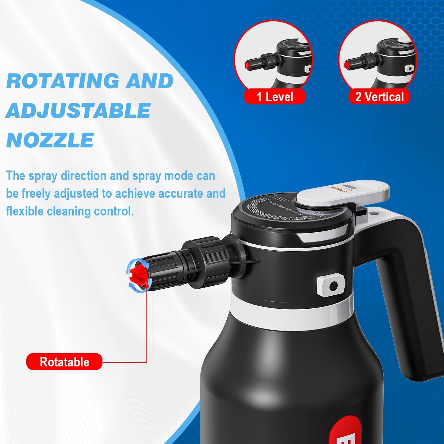 Detalle de EAFC 2L Electric Foam Sprayer: USB‑Rechargeable Car Wash Fogger for Home Detailing