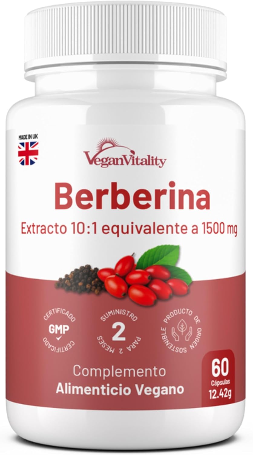Detalle de Berberina Alta Potencia 1500 mg cápsulas