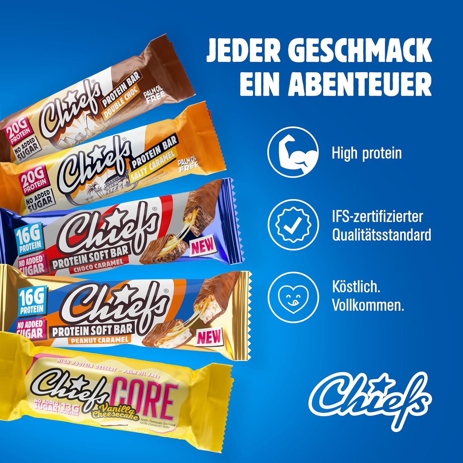 Thumbnail 6 de CHIEFS High Protein Riegel 12×40 g Proteinriegel 🍫
