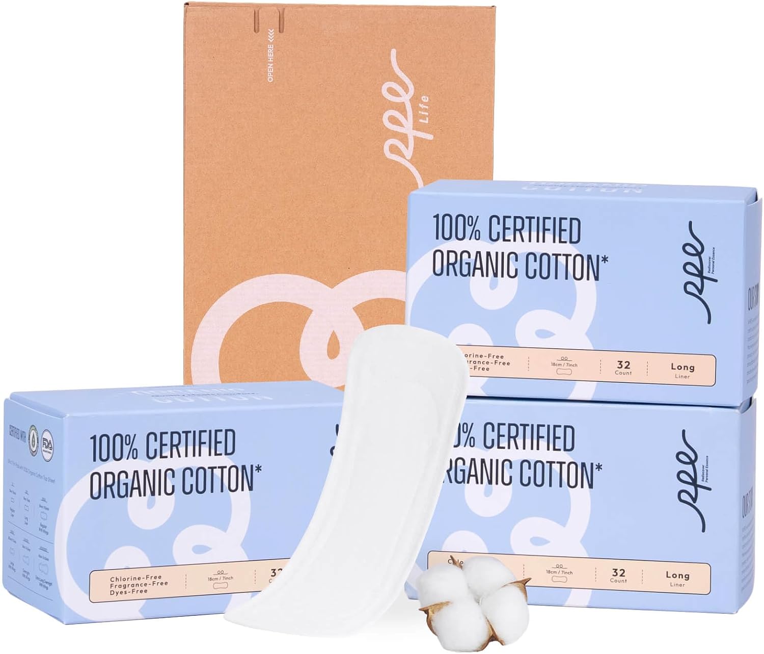 Detalle de Rpe Life Organic Long Panty Liners, 96ct