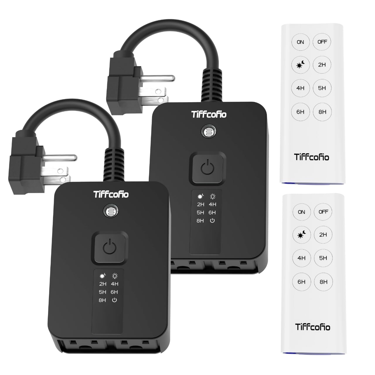 Detalle de Tiffcofio TF-261A Outdoor Timer 2-Pack with Remote and Dusk-to-Dawn Sensor