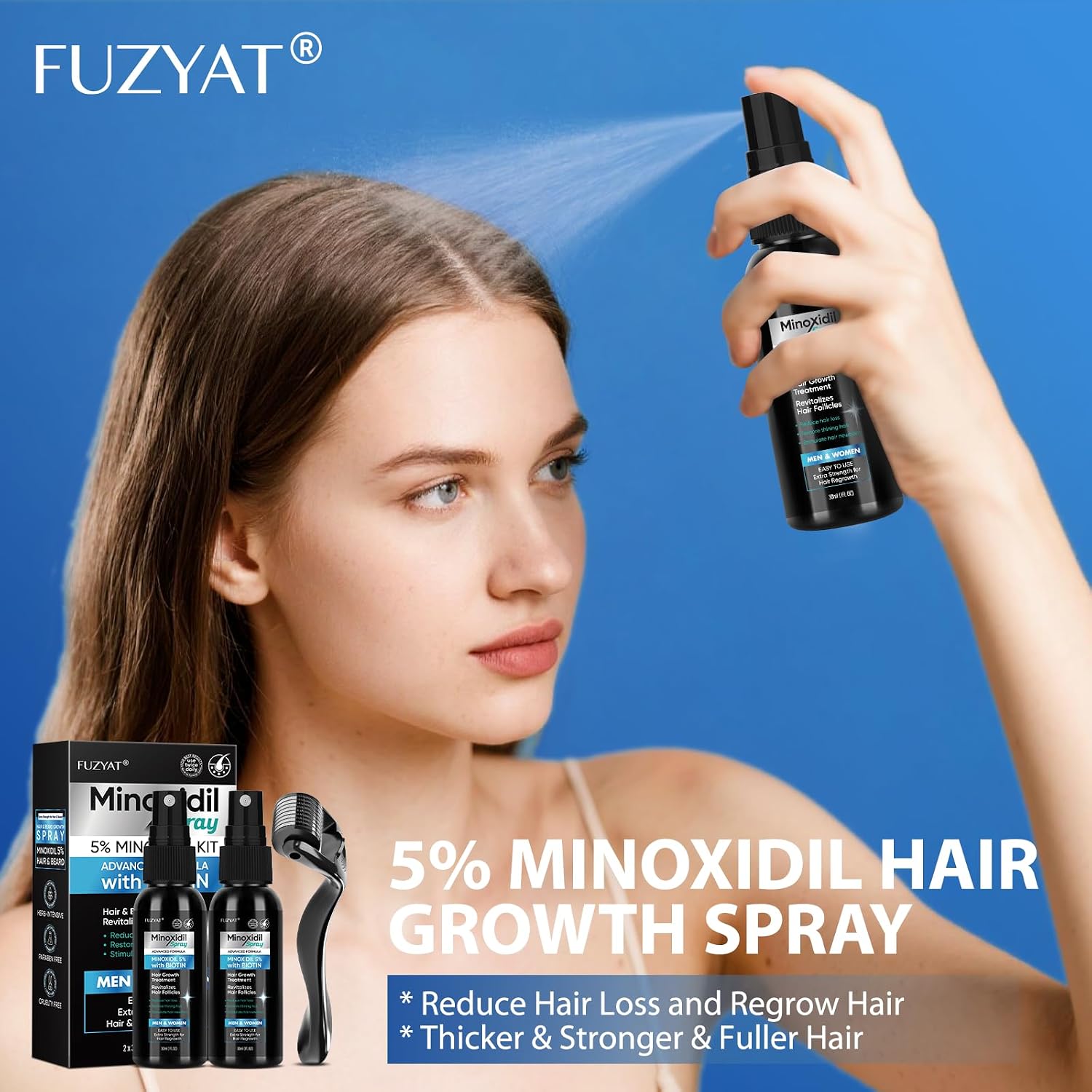 Thumbnail 3 de 5% Minoxidil Hair Growth Spray (Men & Women) with Biotin, 60ml