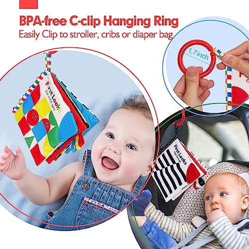 Thumbnail 7 de hahaland Libros Bebe 0–12 Meses, 2 Unidades de Libros de Tela Sensoriales