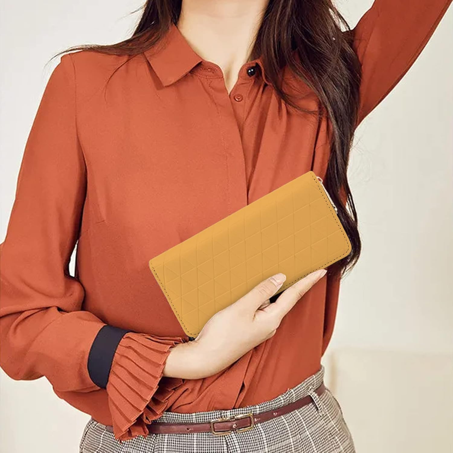Thumbnail 5 de TANTOMI Damen-Geldbörse groß im Langformat mit RFID, Prägungen und Reißverschluss-Druckknopf