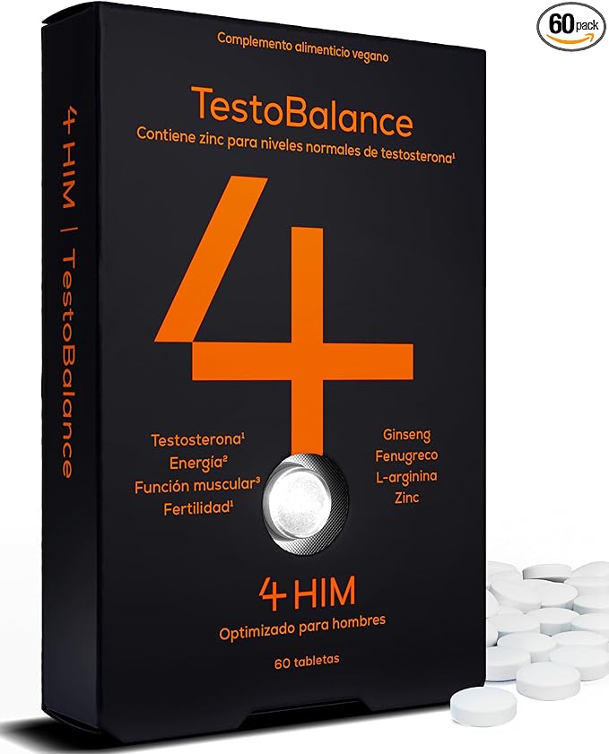 Detalle de 4 HIM TestoBalance - Vitalidad y Fuerza con Zinc, Magnesio y Ginseng 💪
