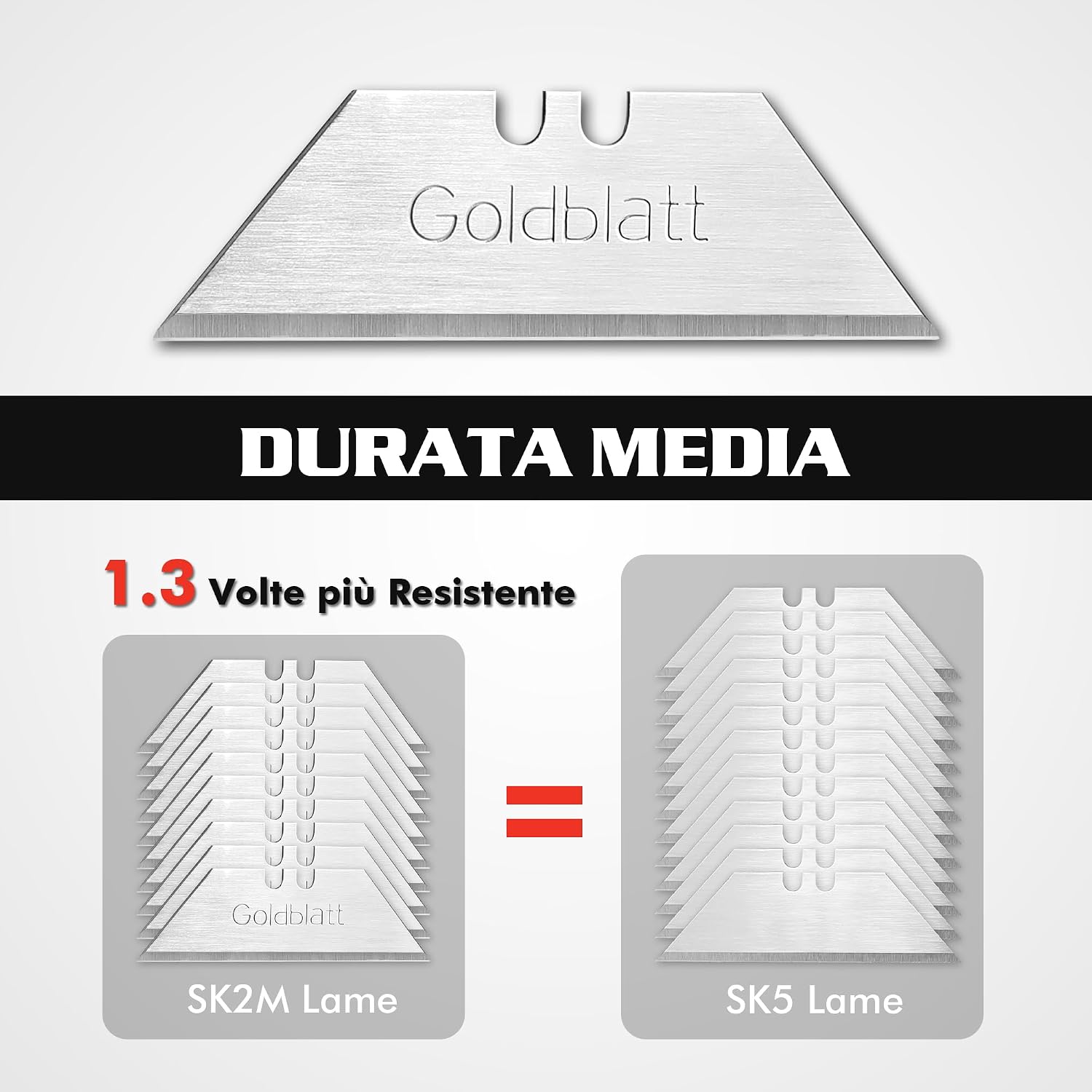 Thumbnail 3 de Goldblatt Lame di Ricambio in Dispenser 100 Pezzi in Acciaio SK2M per Cutter e Taglierino